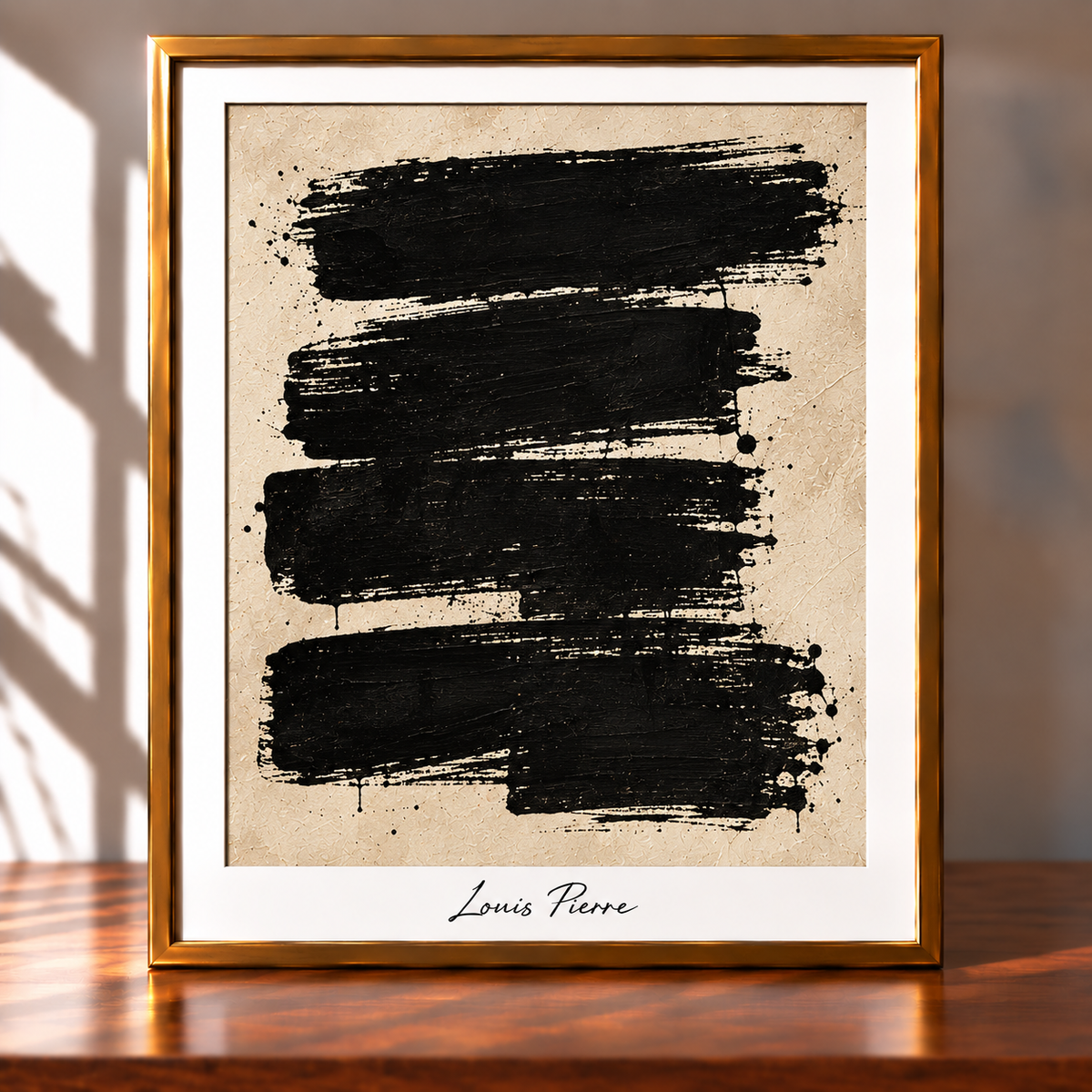 Framed Abstract Brushstroke Artwork
