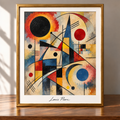 Framed Abstract Composition on Gold Canvas