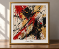 Gold-Framed Abstract Art Display
