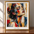Gold-Framed Abstract Woman Portrait