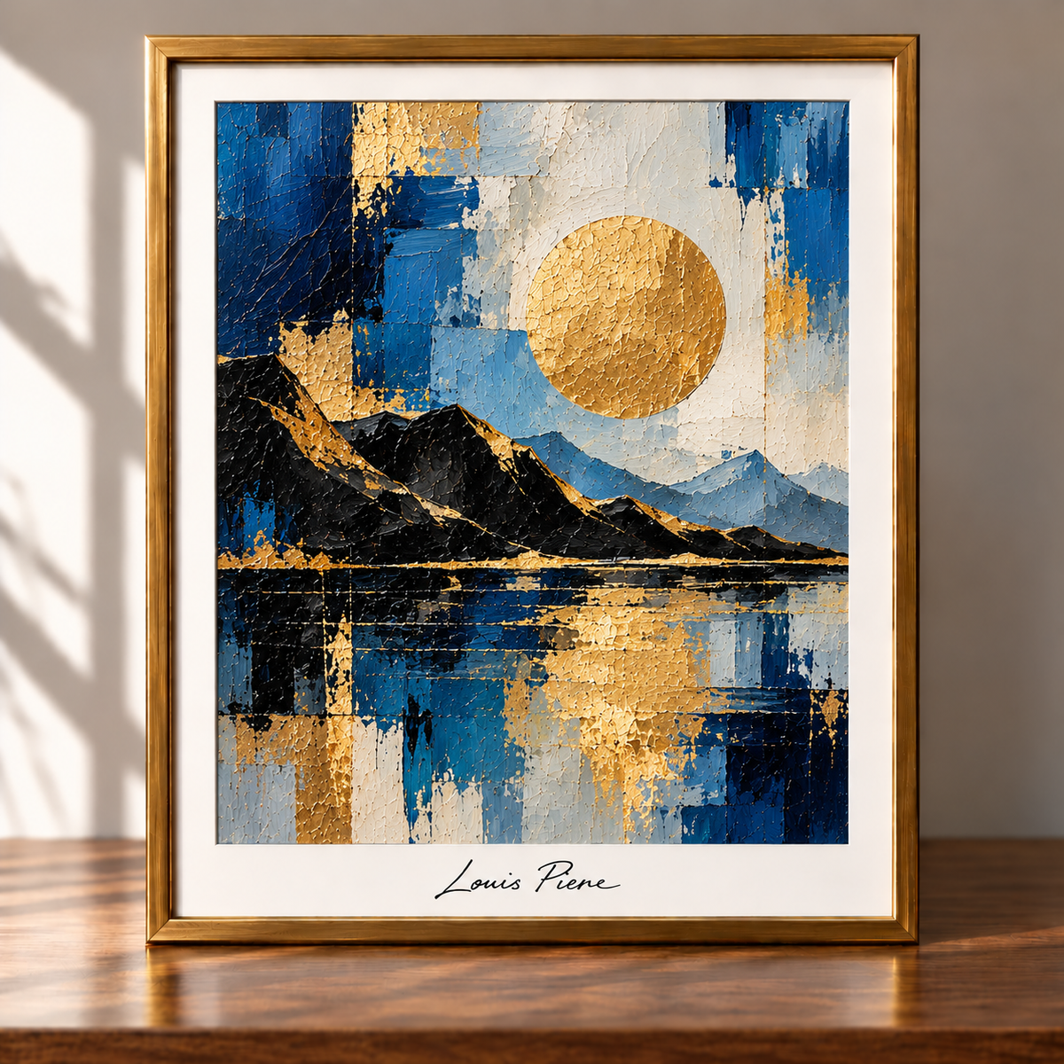 Golden Abstract Mountain Reflection