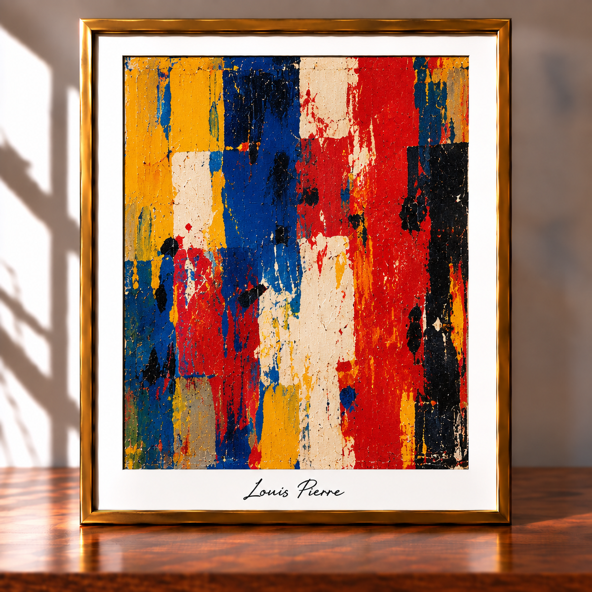 Louis Pierre Abstract in Gold Frame